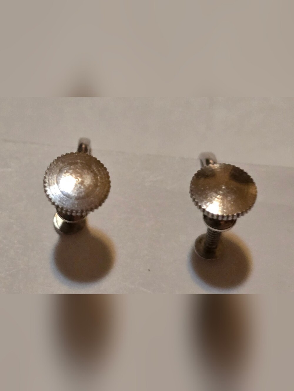 Delicate Faux Pearl Diamond Formal Wedding Earrings Vintage Preowned Screw Clip - Picture 5 of 5